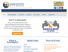 Tablet Screenshot of narcolepsynetwork.org